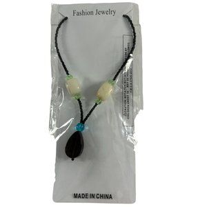 Fashion Jewelry Seed Bead Beaded Necklace Brown Cream 18" Long New